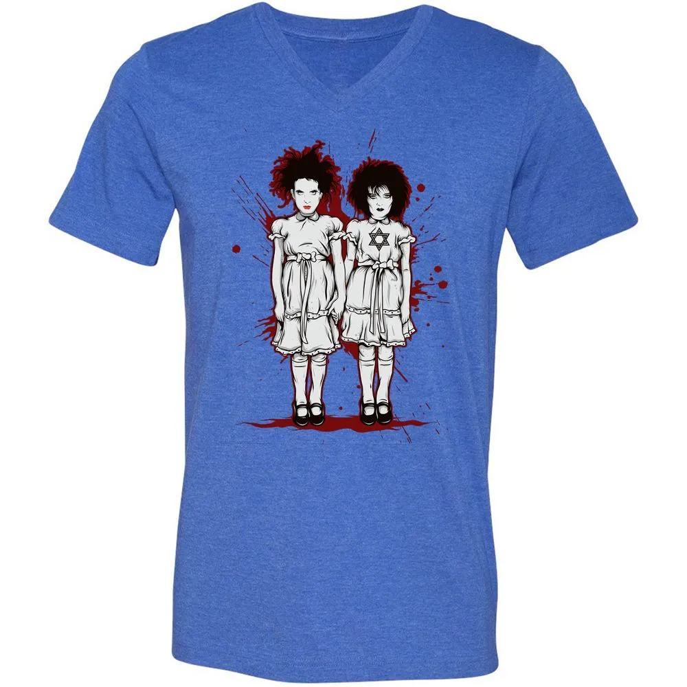 Unisex V-Neck T-Shirt - S1FPTWRP - Heather True Royal - 14