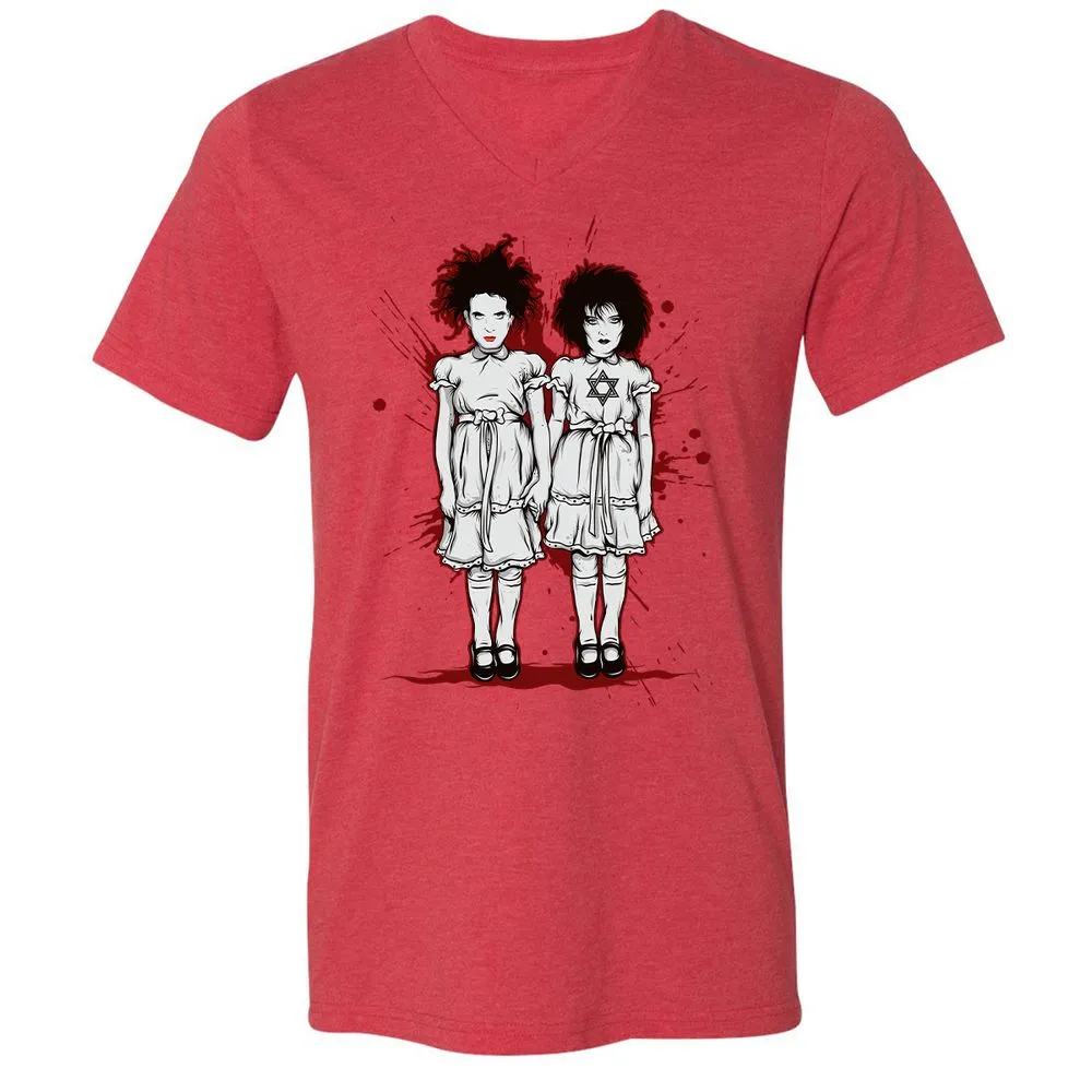 Unisex V-Neck T-Shirt - S1FPTWRP - Heather Red - 16