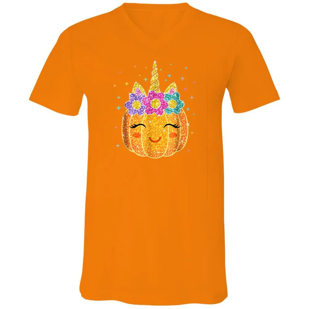 Unisex V-Neck T-Shirt - CXSYV6V6 - Orange - 11