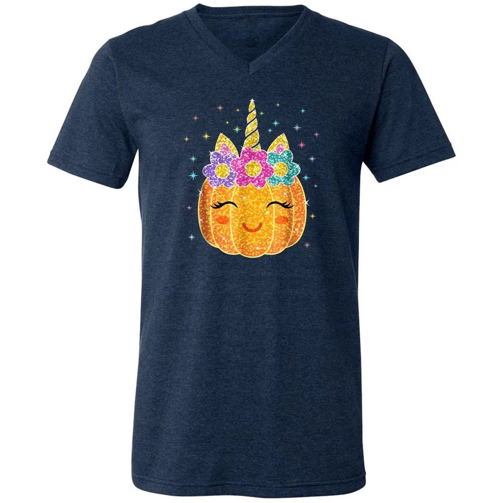 Unisex V-Neck T-Shirt - CXSYV6V6 - Heather Navy - 15