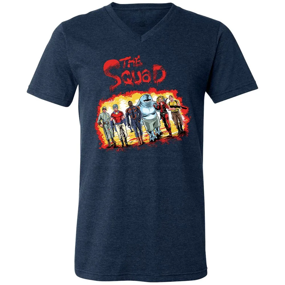 Unisex V-Neck T-Shirt - YGLSYGCN - Heather Navy - 15