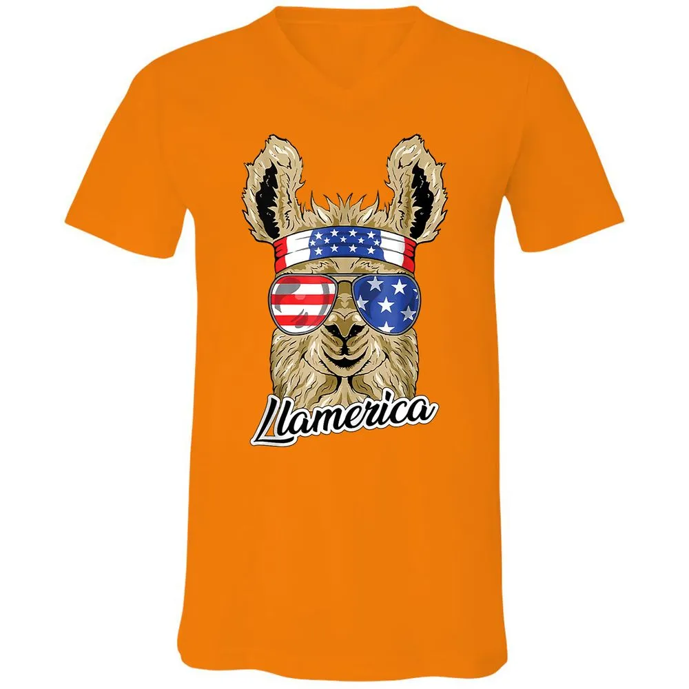 Unisex V-Neck T-Shirt - ZY4XCZ3M - Orange - 11