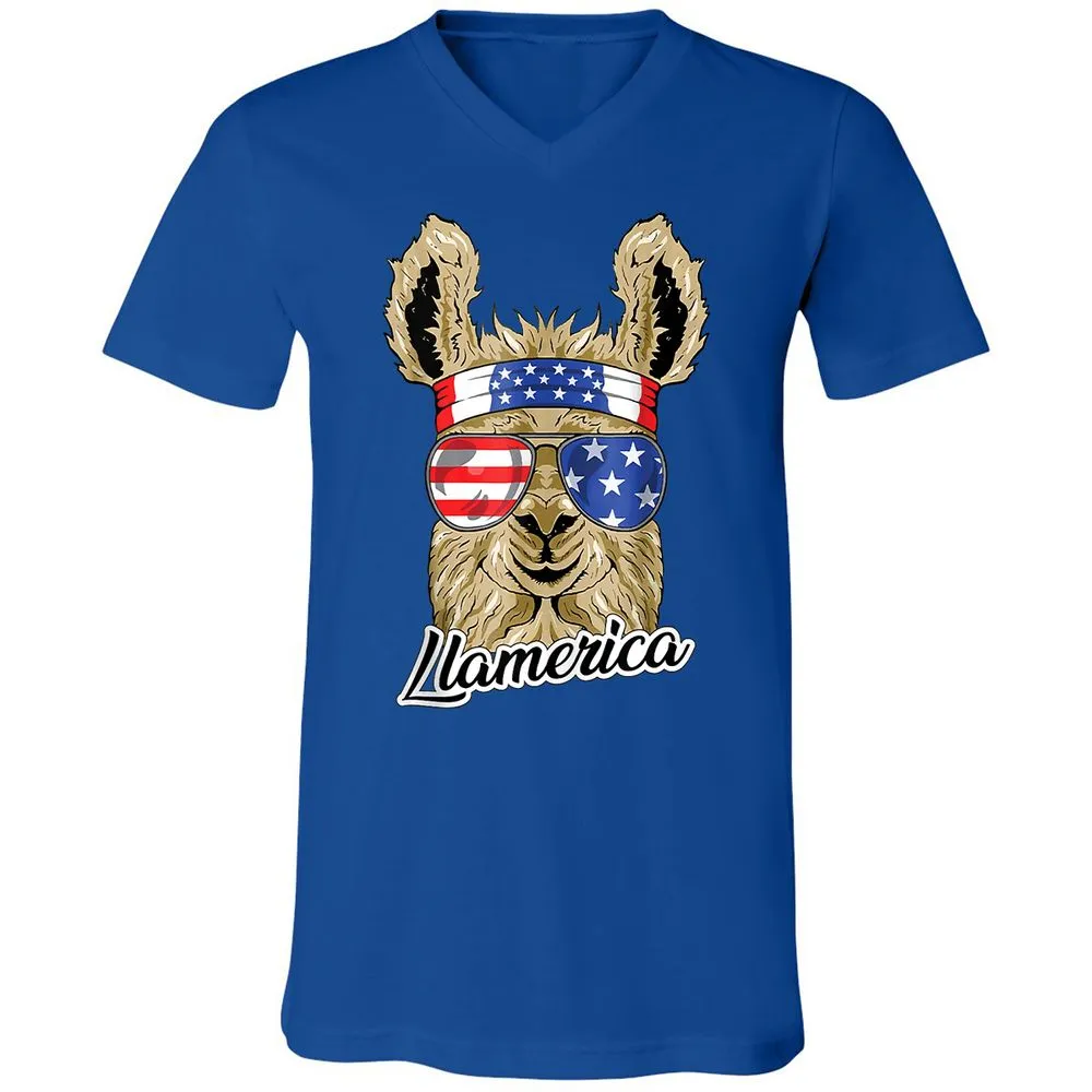 Unisex V-Neck T-Shirt - ZY4XCZ3M - True Royal - 4