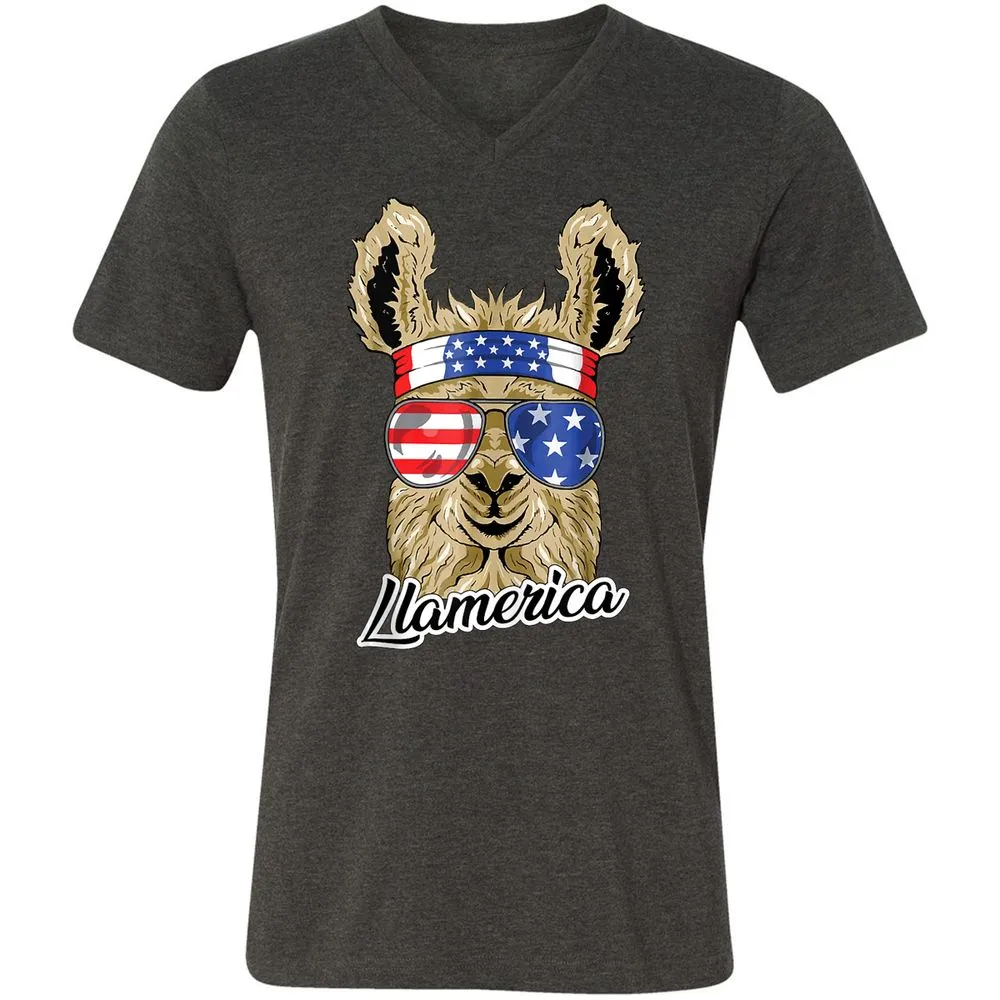 Unisex V-Neck T-Shirt - ZY4XCZ3M - Dark Grey Heather - 8