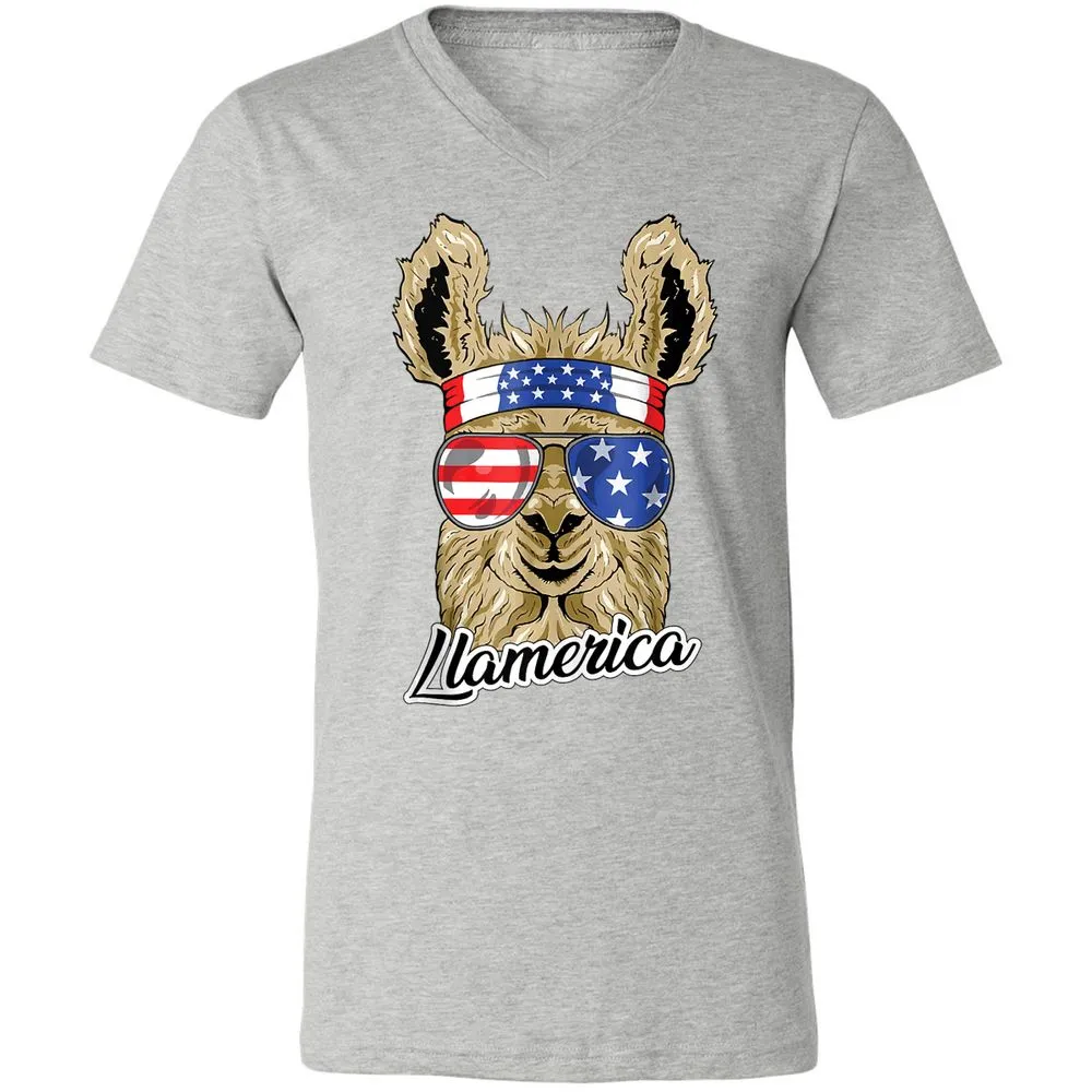 Unisex V-Neck T-Shirt - ZY4XCZ3M - Athletic Heather - 7