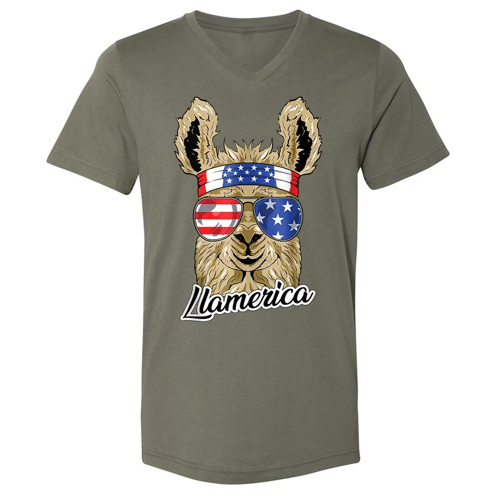 Unisex V-Neck T-Shirt - ZY4XCZ3M - Military Green - 10