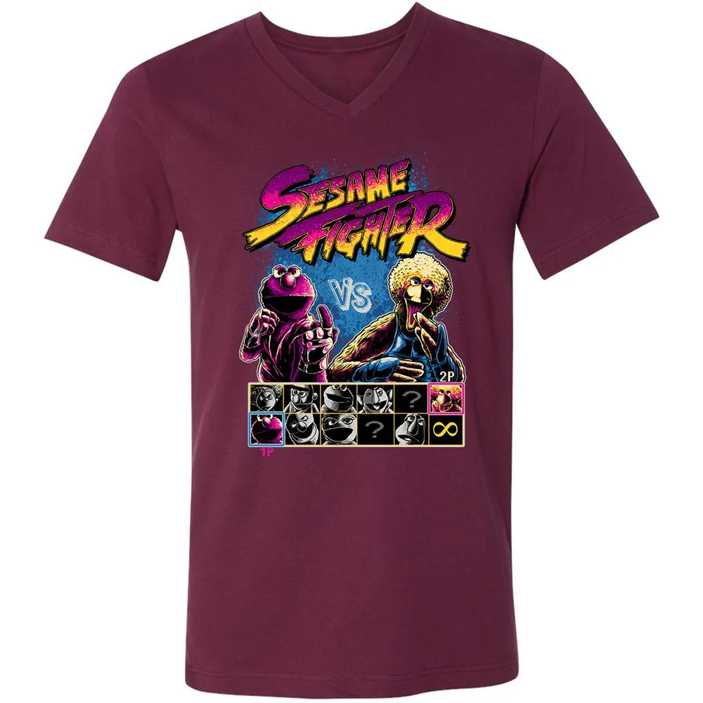 Unisex V-Neck T-Shirt - 5S7QX2KP - Maroon - 6