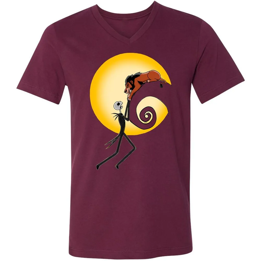 Unisex V-Neck T-Shirt - XE739XT3 - Maroon - 6