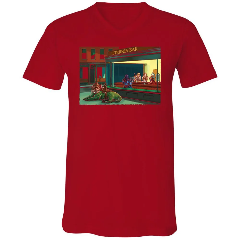 Unisex V-Neck T-Shirt - KGBQQPQS - Red - 3