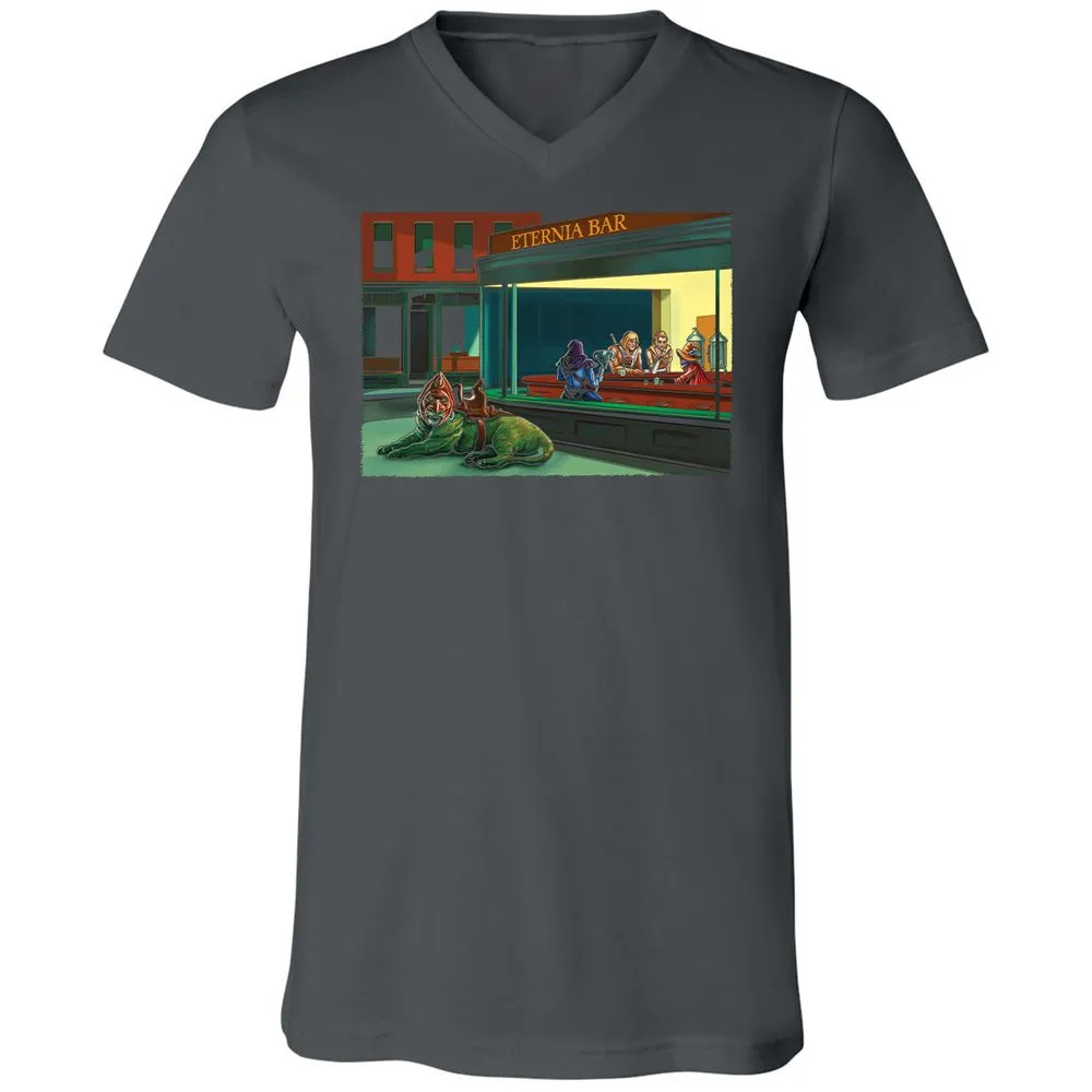 Unisex V-Neck T-Shirt - KGBQQPQS - Asphalt - 12