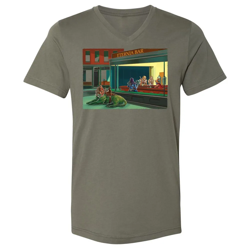 Unisex V-Neck T-Shirt - KGBQQPQS - Military Green - 10