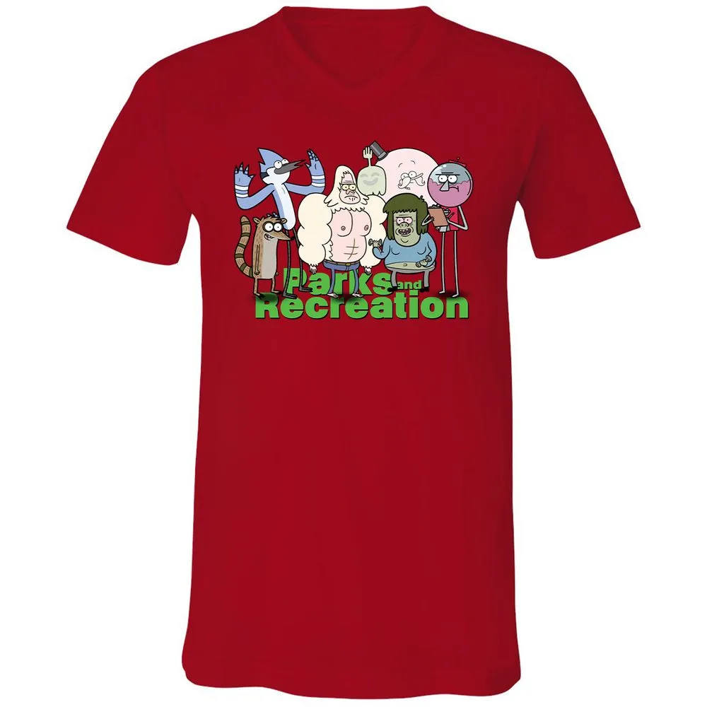 Unisex V-Neck T-Shirt - NX5JD1PC - Red - 3