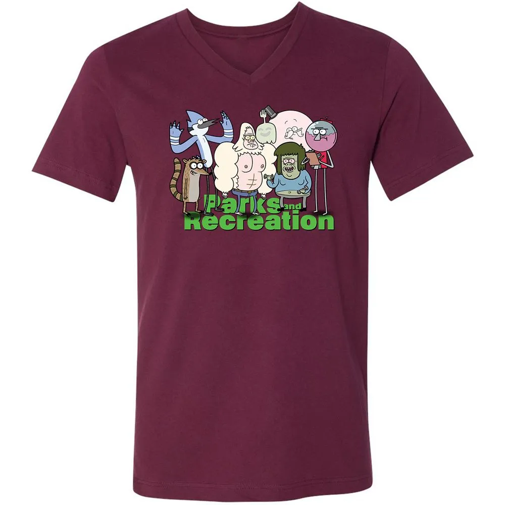 Unisex V-Neck T-Shirt - NX5JD1PC - Maroon - 6