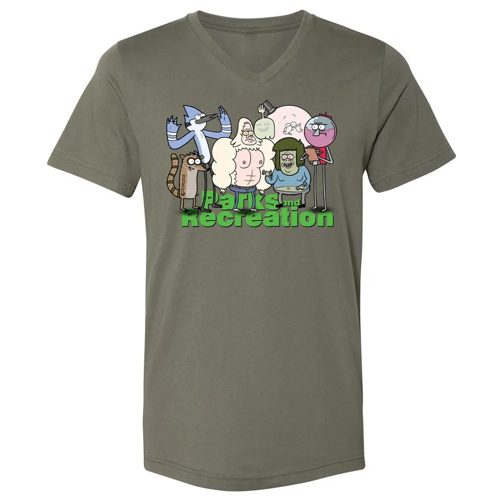 Unisex V-Neck T-Shirt - NX5JD1PC - Military Green - 10