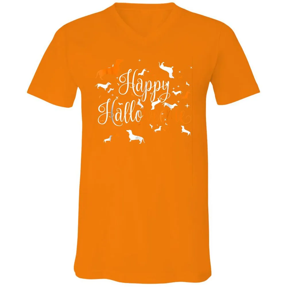 Unisex V-Neck T-Shirt - MQVGJM53 - Orange - 11