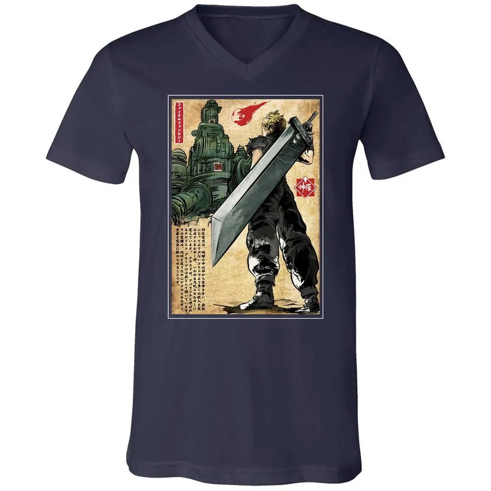 Unisex V-Neck T-Shirt - JKP136ZV - Navy - 2