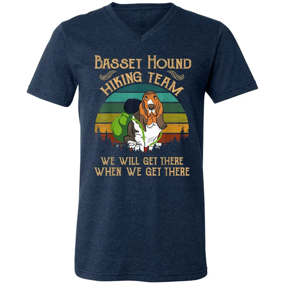 Unisex V-Neck T-Shirt - DB8AT6NY - Heather Navy - 15
