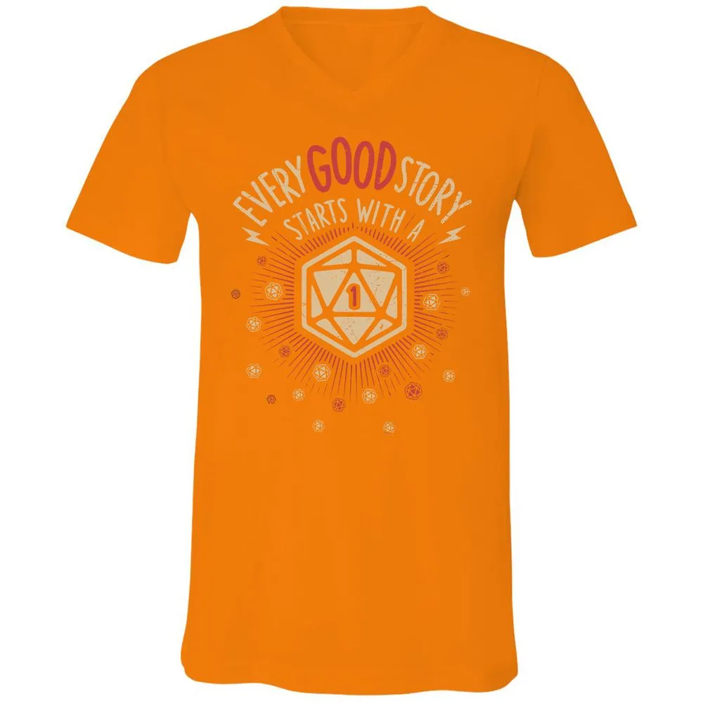 Unisex V-Neck T-Shirt - 4G42YFBF - Orange - 11