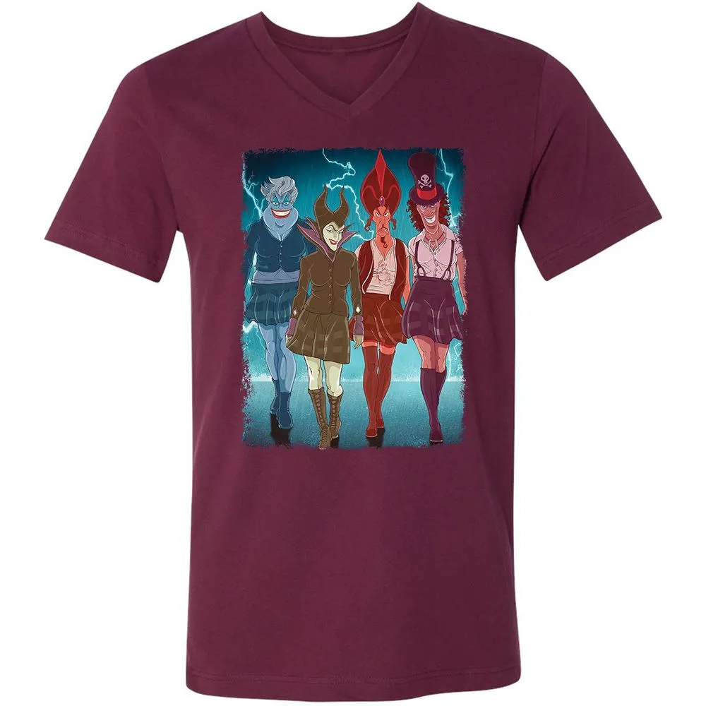 Unisex V-Neck T-Shirt - PQ5Y4NL1 - Maroon - 6