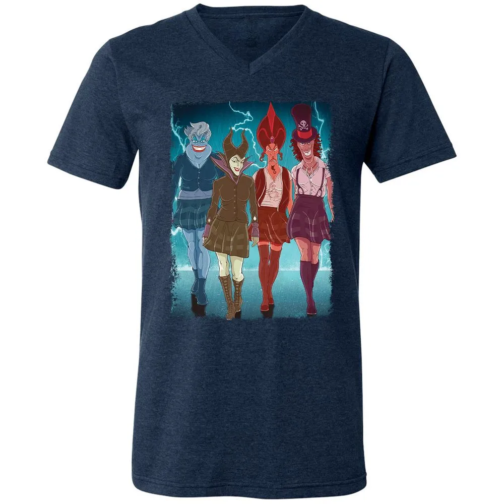 Unisex V-Neck T-Shirt - PQ5Y4NL1 - Heather Navy - 15