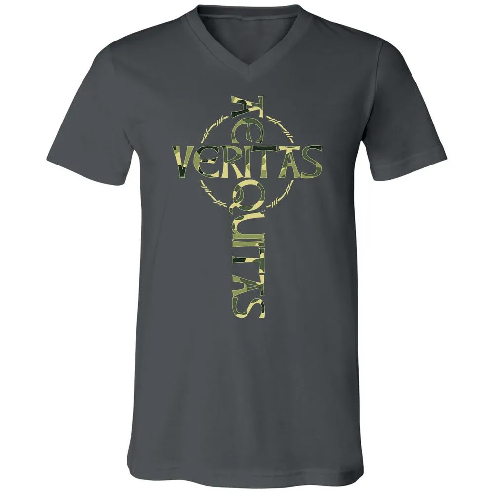 Unisex V-Neck T-Shirt - 9QBZ5HFV - Asphalt - 12