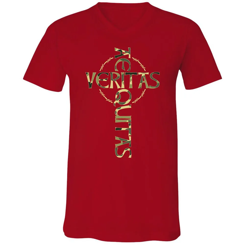 Unisex V-Neck T-Shirt - 9QBZ5HFV - Red - 3