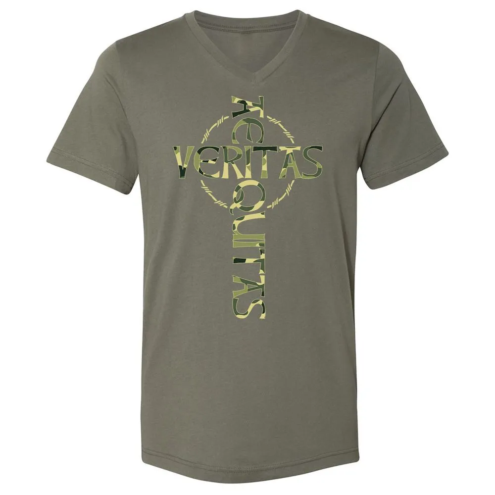 Unisex V-Neck T-Shirt - 9QBZ5HFV - Military Green - 10