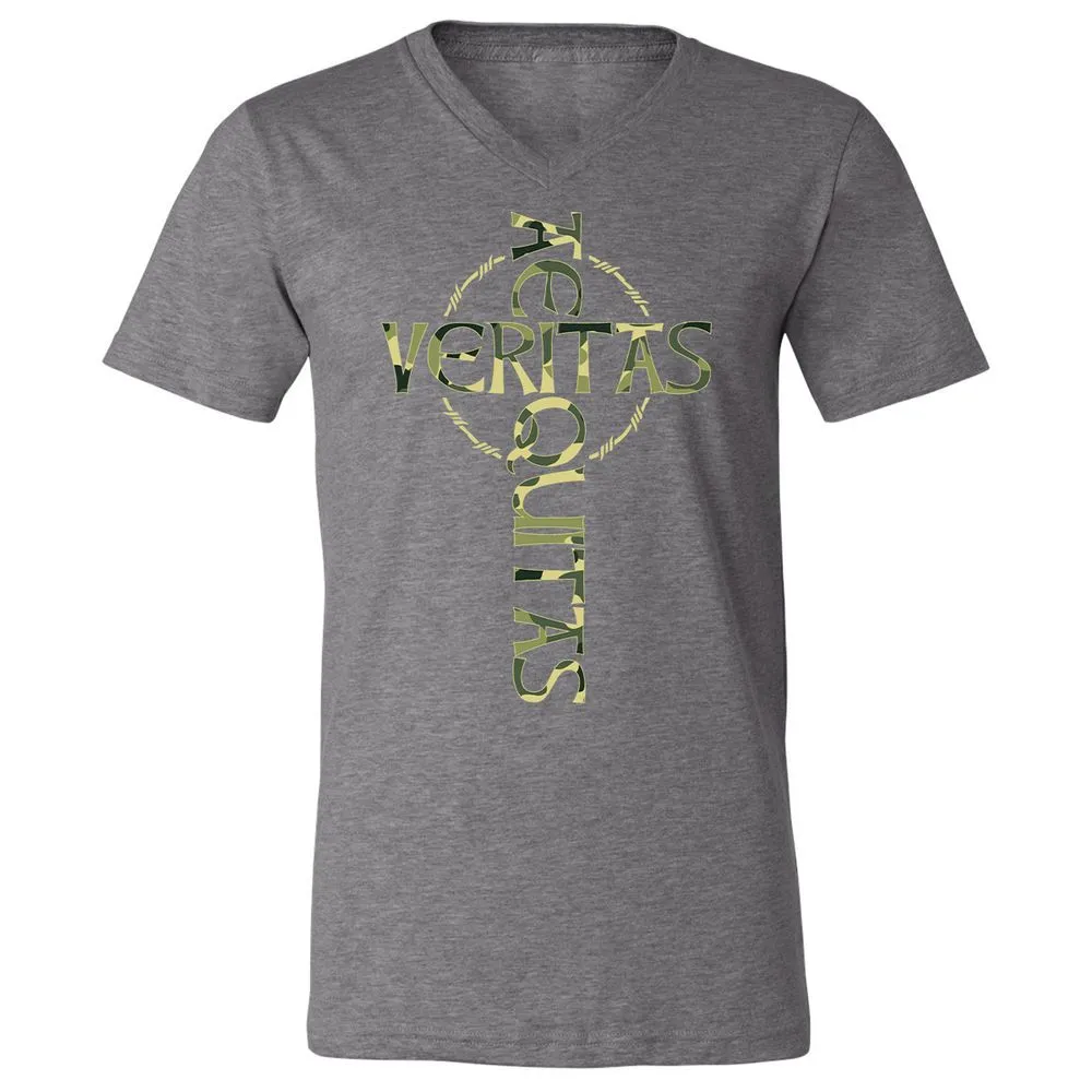 Unisex V-Neck T-Shirt - 9QBZ5HFV - Deep Heather - 13