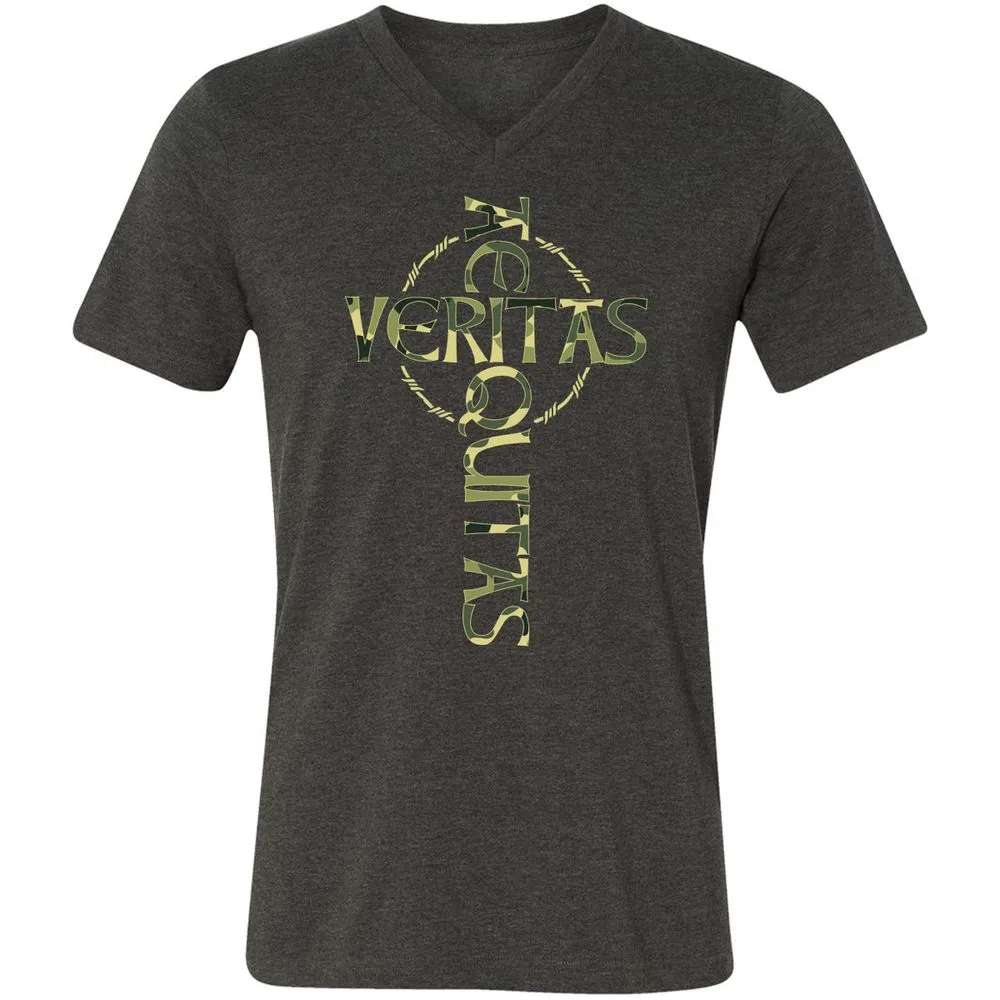 Unisex V-Neck T-Shirt - 9QBZ5HFV - Dark Grey Heather - 8