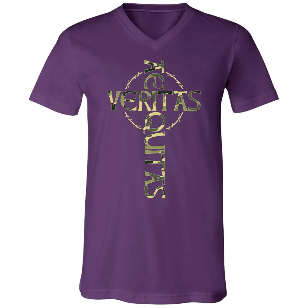 Unisex V-Neck T-Shirt - 9QBZ5HFV - Team Purple - 9
