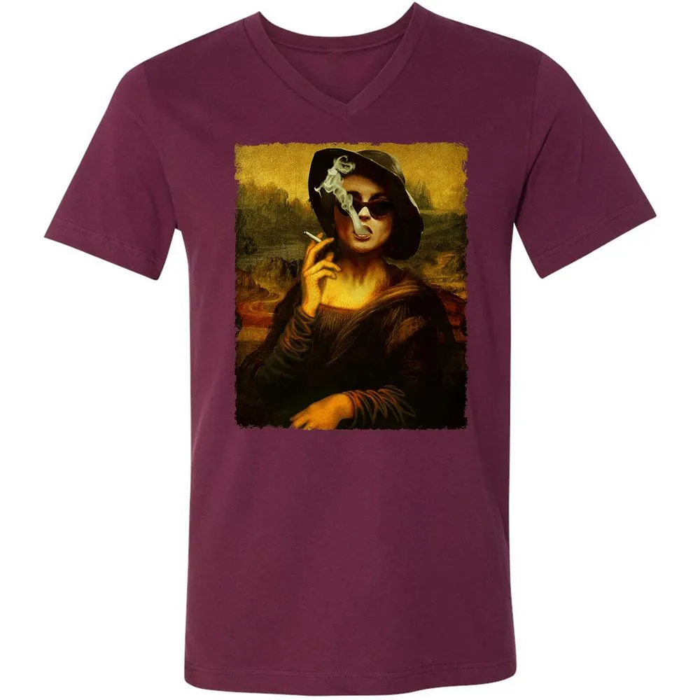 Unisex V-Neck T-Shirt - RMKVT35Q - Maroon - 6