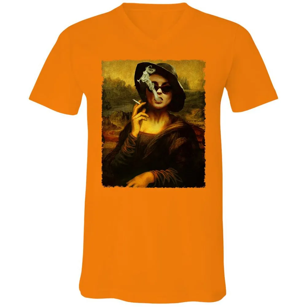 Unisex V-Neck T-Shirt - RMKVT35Q - Orange - 11