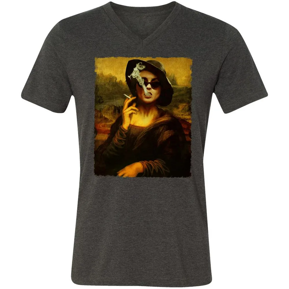 Unisex V-Neck T-Shirt - RMKVT35Q - Dark Grey Heather - 8