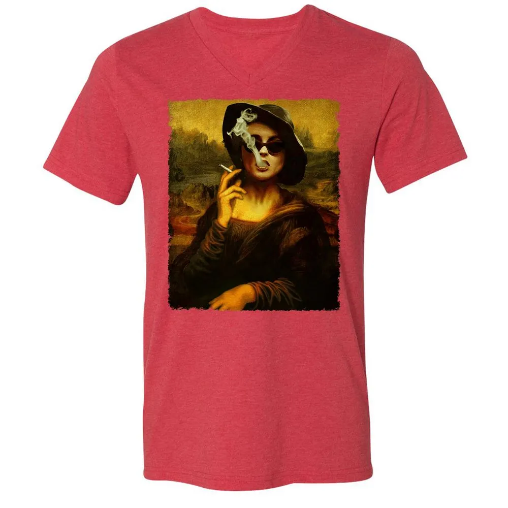 Unisex V-Neck T-Shirt - RMKVT35Q - Heather Red - 16