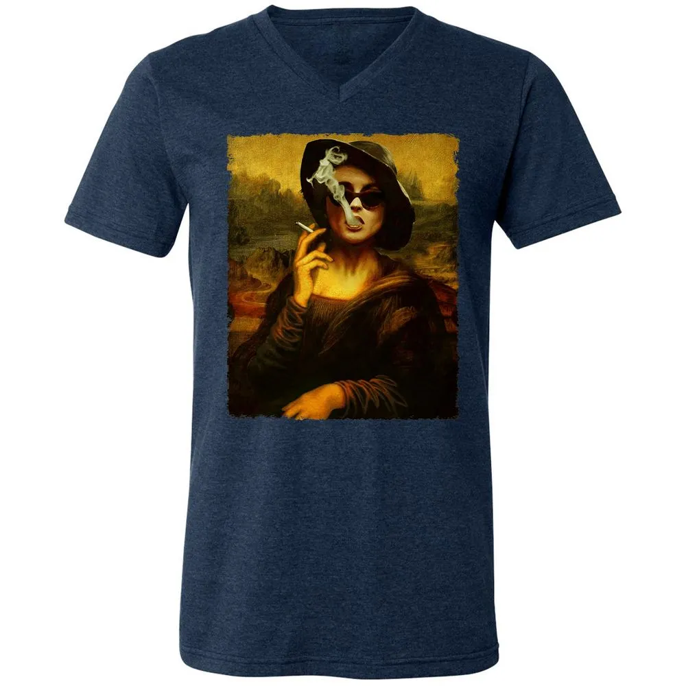 Unisex V-Neck T-Shirt - RMKVT35Q - Heather Navy - 15