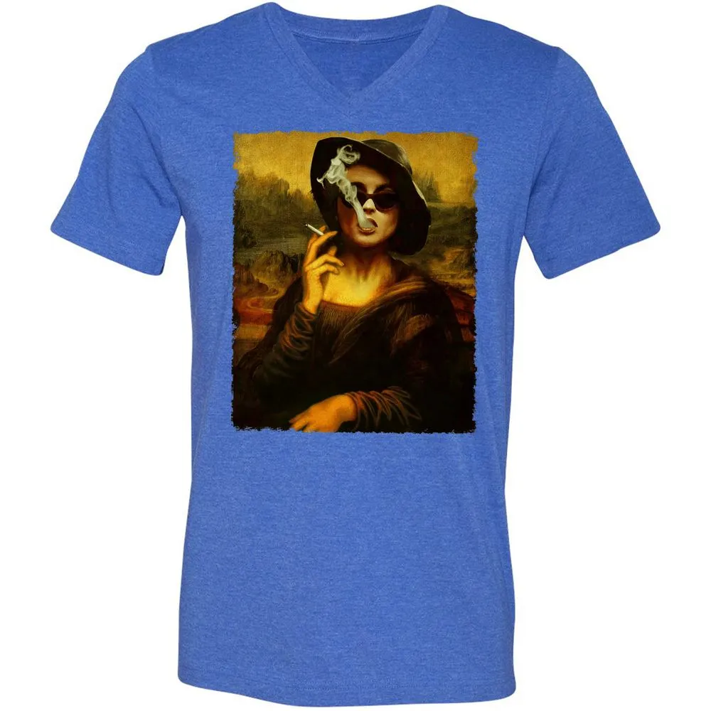 Unisex V-Neck T-Shirt - RMKVT35Q - Heather True Royal - 14