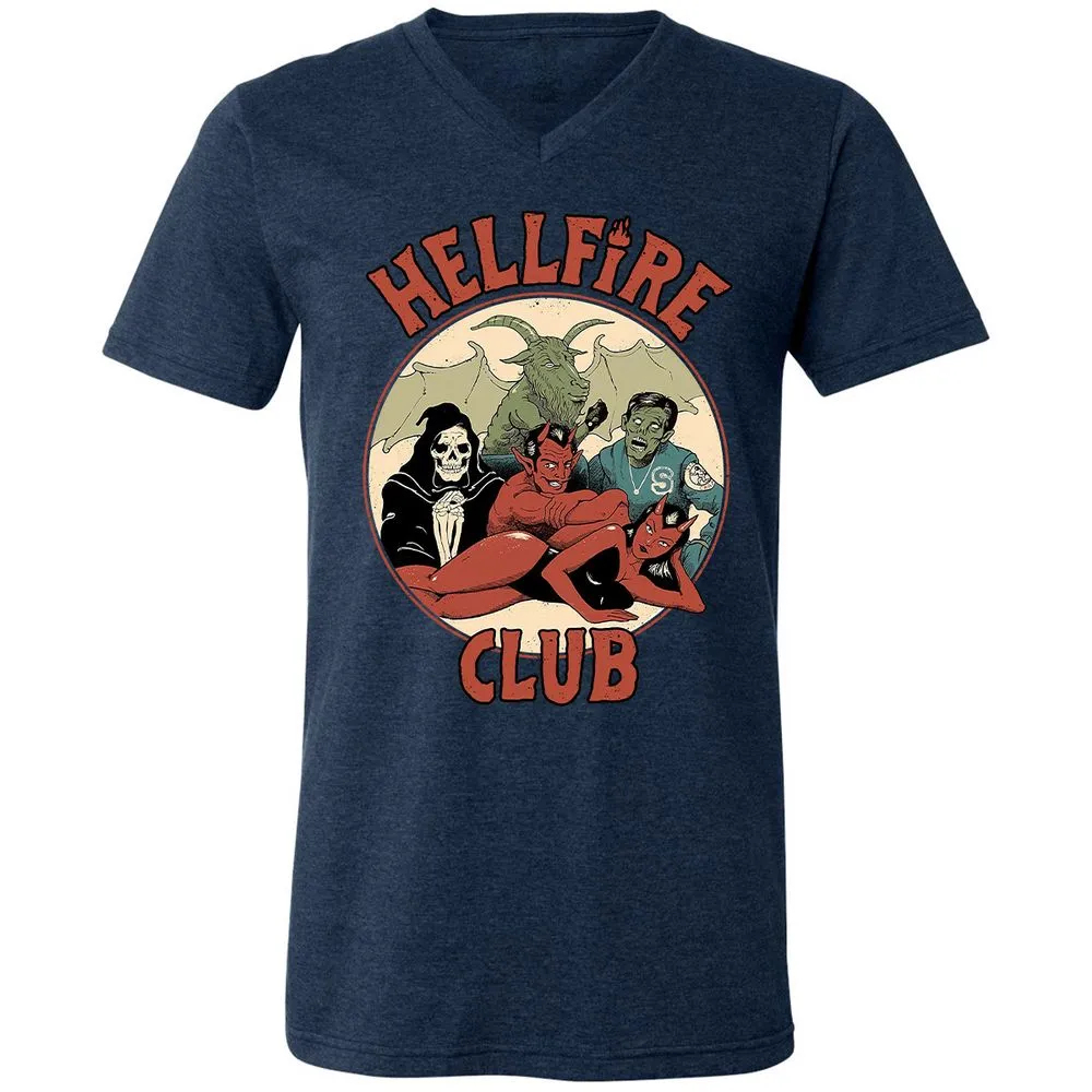 Unisex V-Neck T-Shirt - WQ2ADANK - Heather Navy - 15