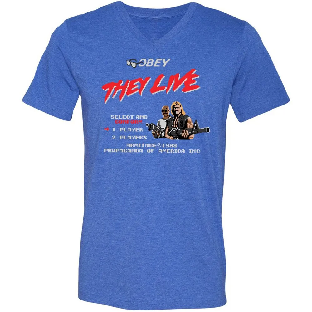 Unisex V-Neck T-Shirt - PZPZ2CQV - Heather True Royal - 14