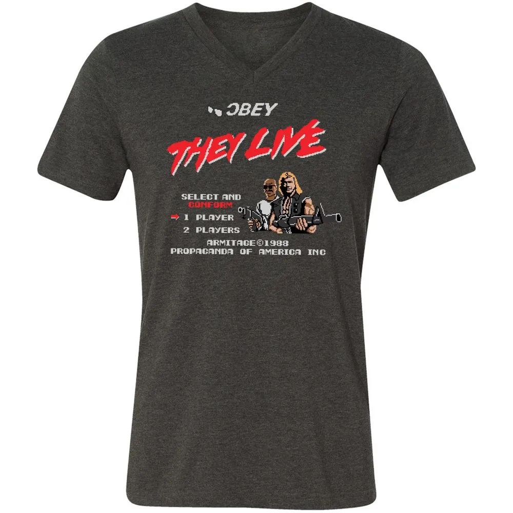Unisex V-Neck T-Shirt - PZPZ2CQV - Dark Grey Heather - 8
