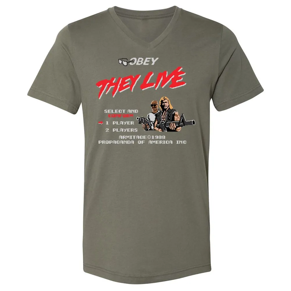 Unisex V-Neck T-Shirt - PZPZ2CQV - Military Green - 10