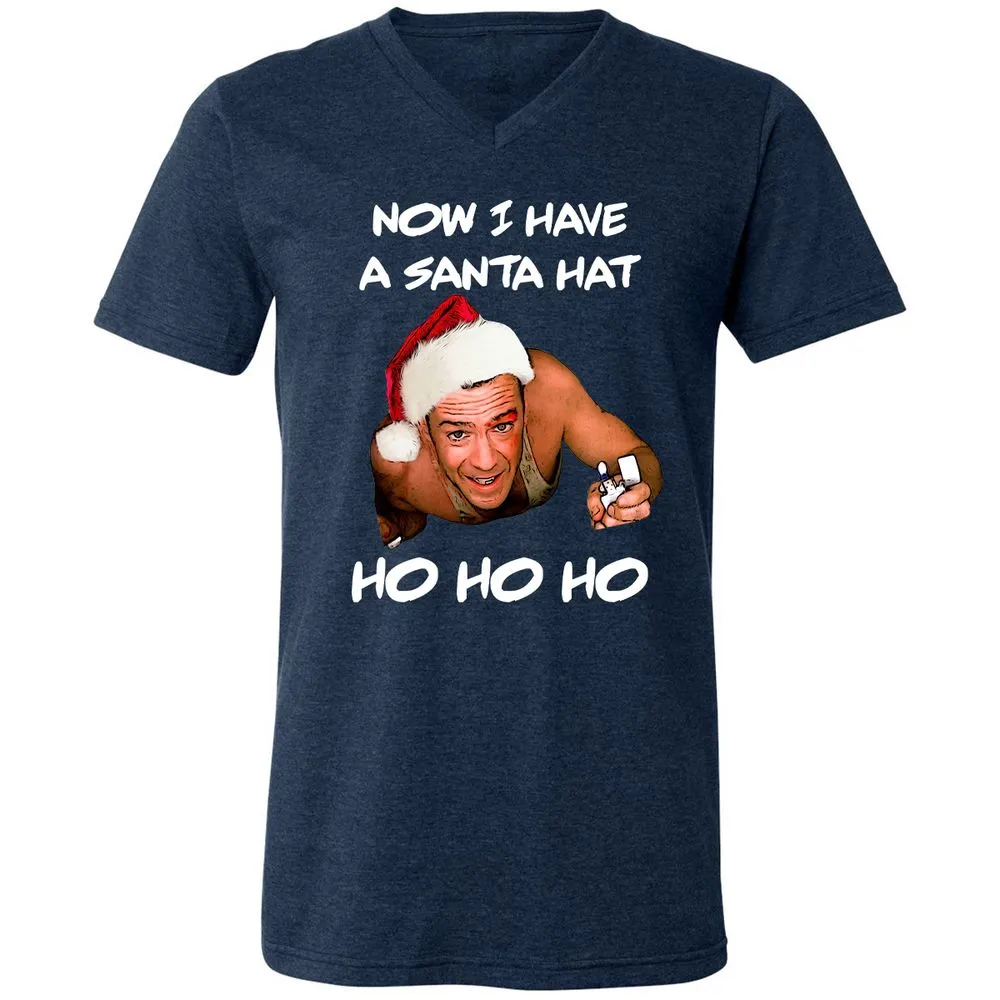 Unisex V-Neck T-Shirt - 2V6QZD4C - Heather Navy - 15