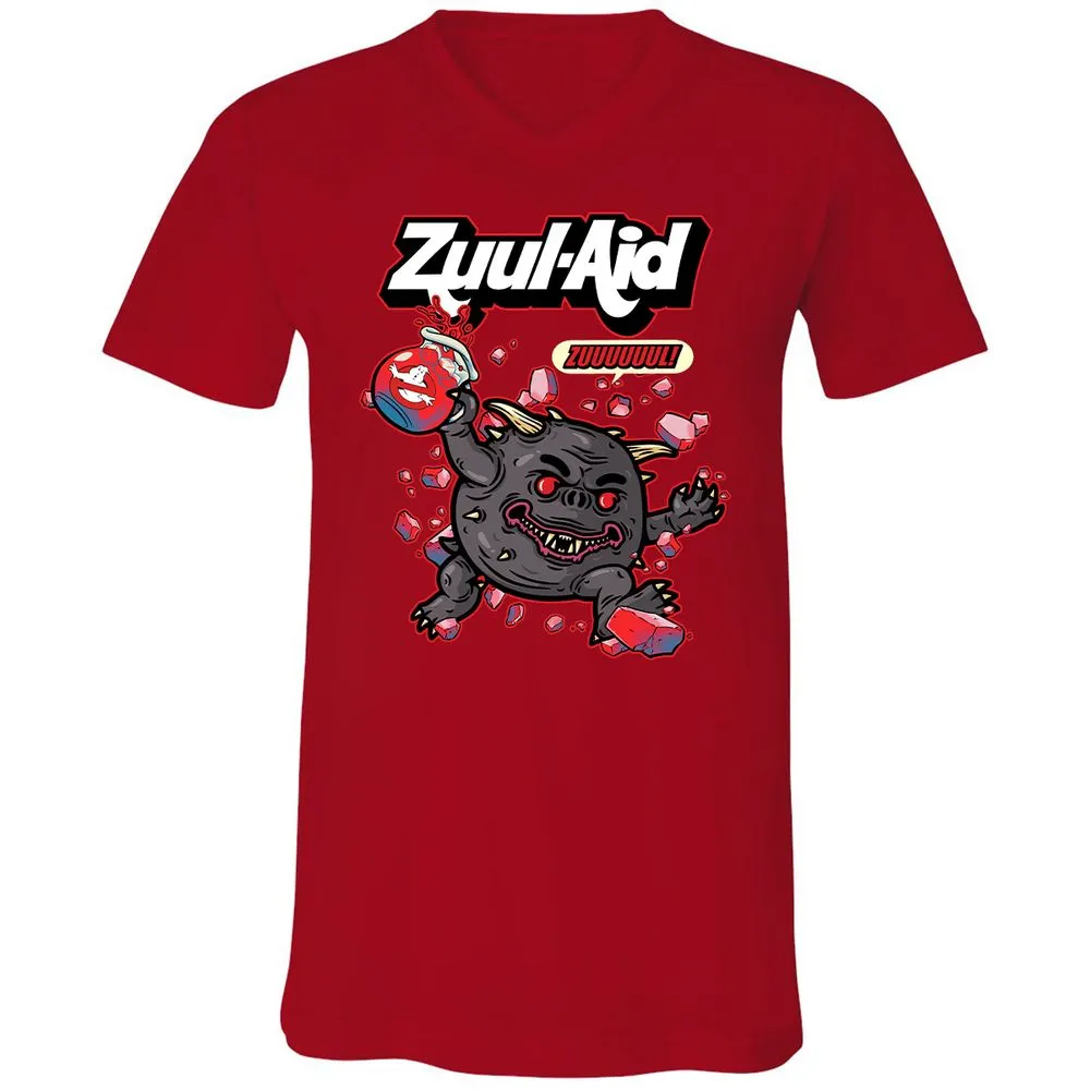 Unisex V-Neck T-Shirt - 5APV7HMY - Red - 3