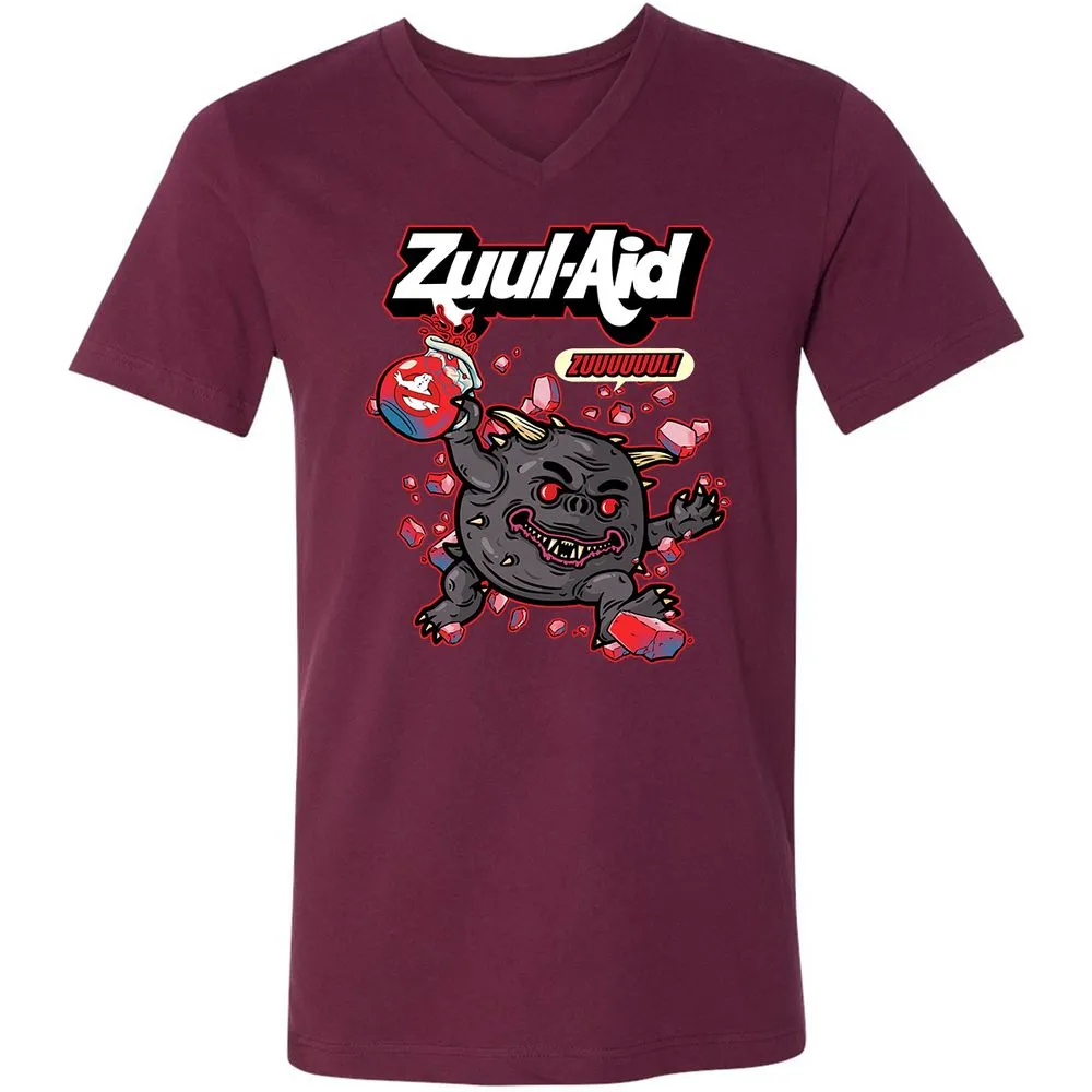 Unisex V-Neck T-Shirt - 5APV7HMY - Maroon - 6