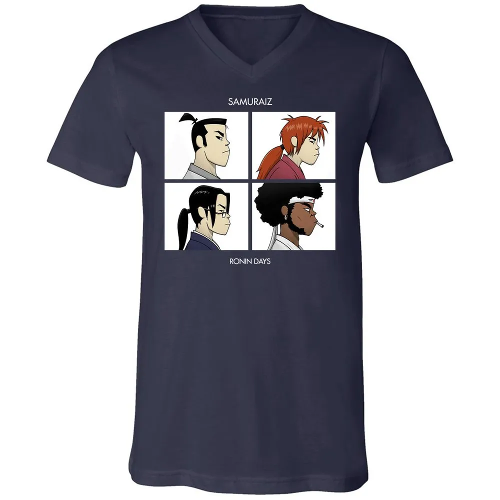 Unisex V-Neck T-Shirt - XFWR5DR4 - Navy - 2