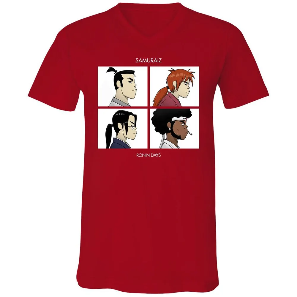 Unisex V-Neck T-Shirt - XFWR5DR4 - Red - 3
