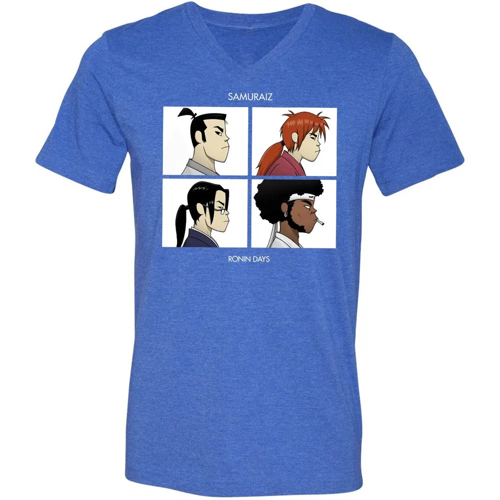 Unisex V-Neck T-Shirt - XFWR5DR4 - Heather True Royal - 14