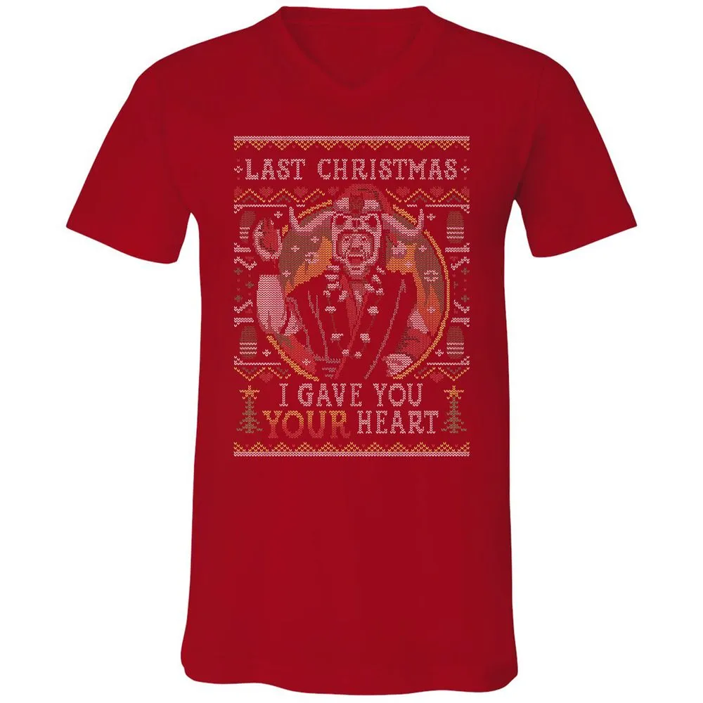 Unisex V-Neck T-Shirt - RPYBKFFG - Red - 3