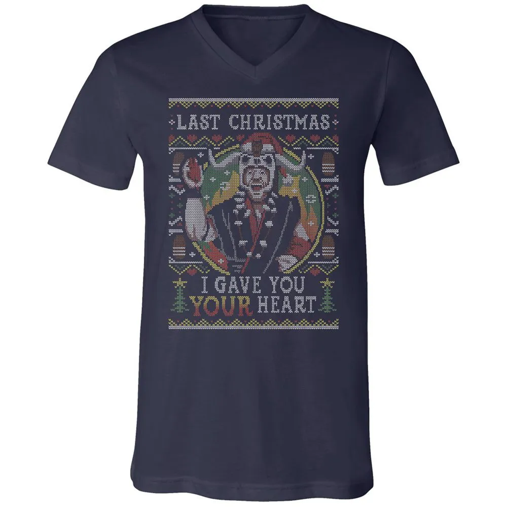 Unisex V-Neck T-Shirt - RPYBKFFG - Navy - 2
