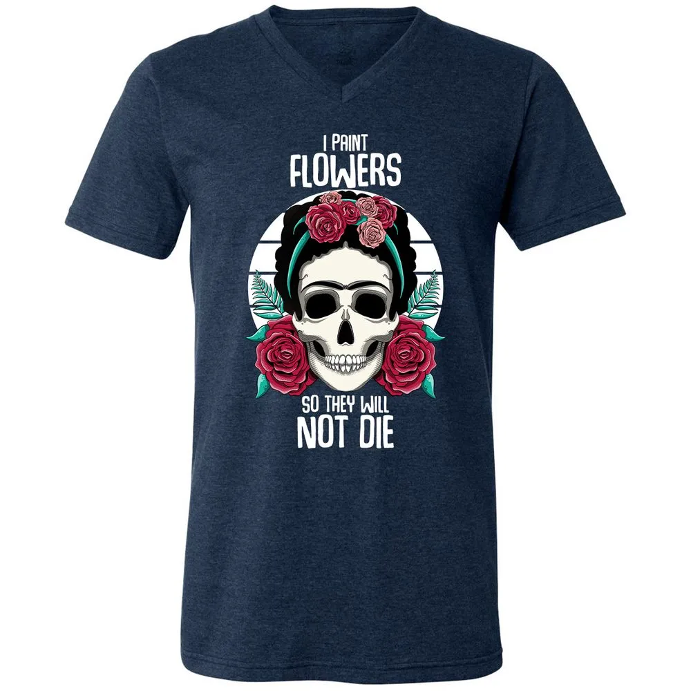 Unisex V-Neck T-Shirt - JXFCFX79 - Heather Navy - 15