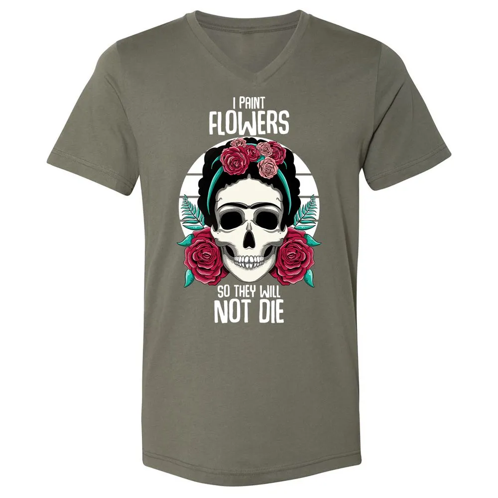 Unisex V-Neck T-Shirt - JXFCFX79 - Military Green - 10